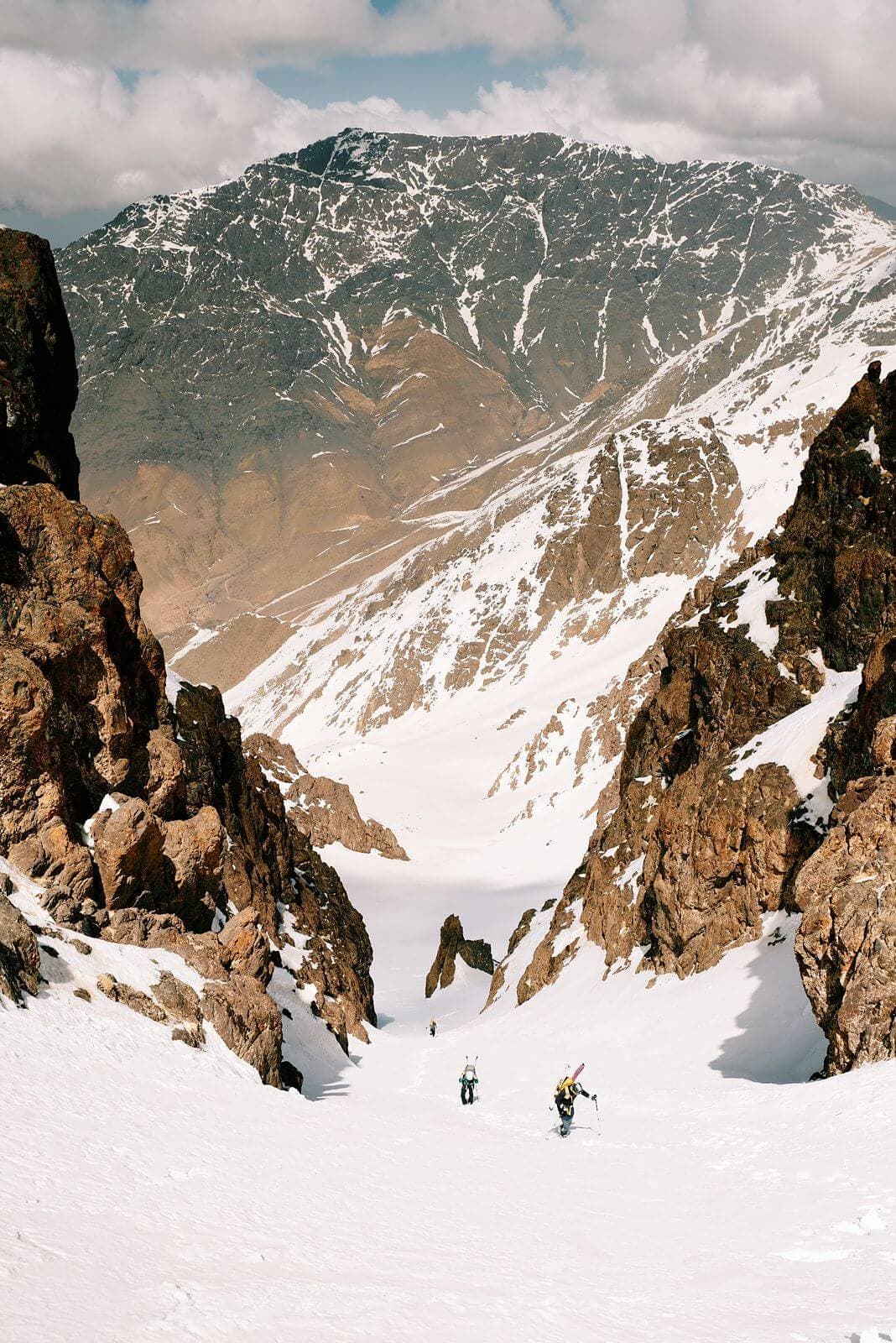 Technical Tazaghart ski couloir in the High Atlas Mountains