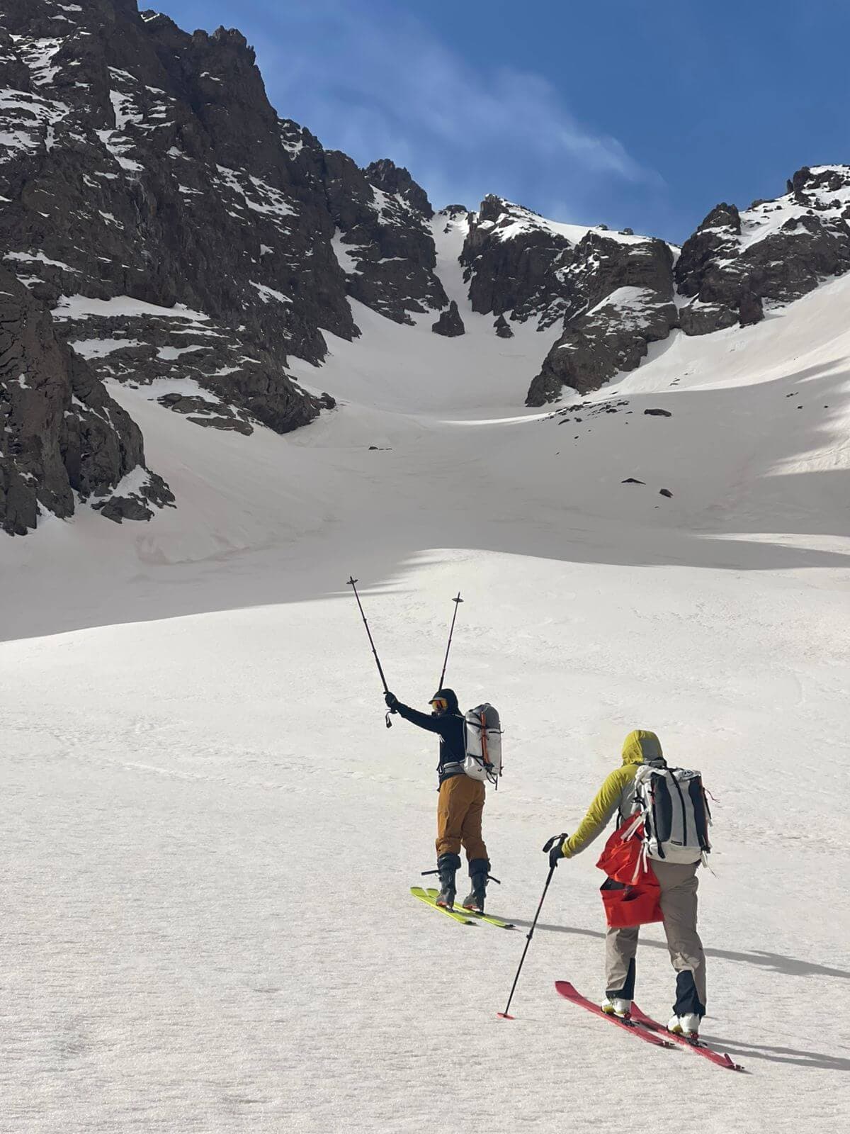 Tazaghart couloir ski descent in Morocco's High Atlas Mountains