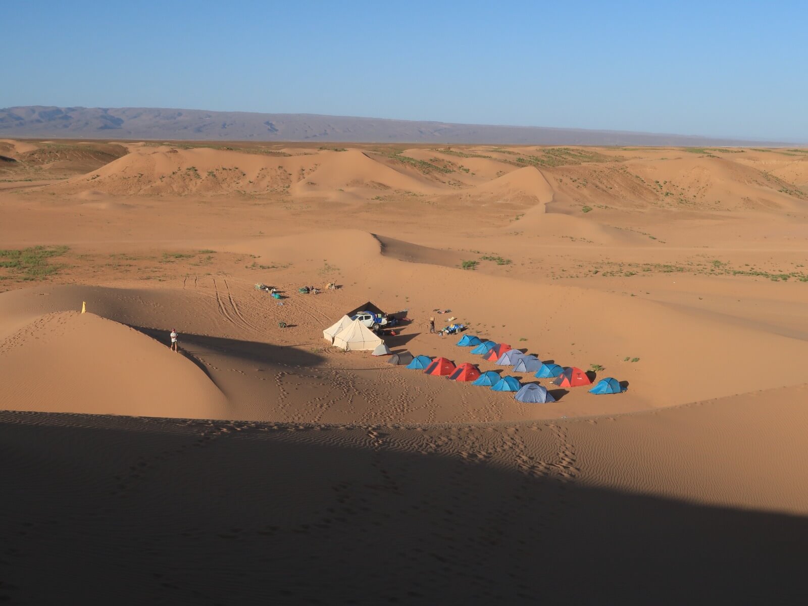 Desert camp during an 8-day Sahara trekking expedition in southern Morocco