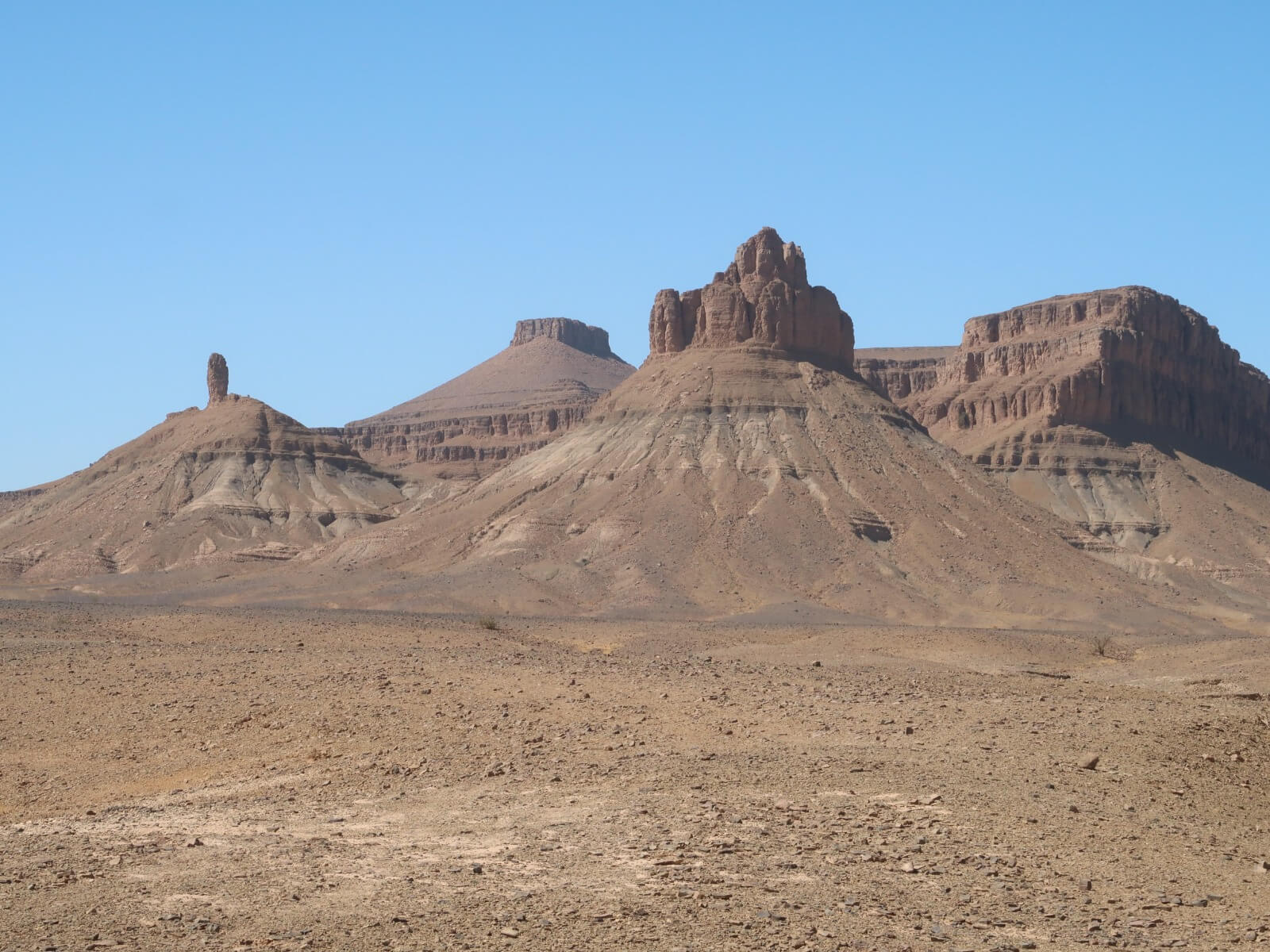 Jbel Bousbaa and the rugged desert terrain of southern Morocco