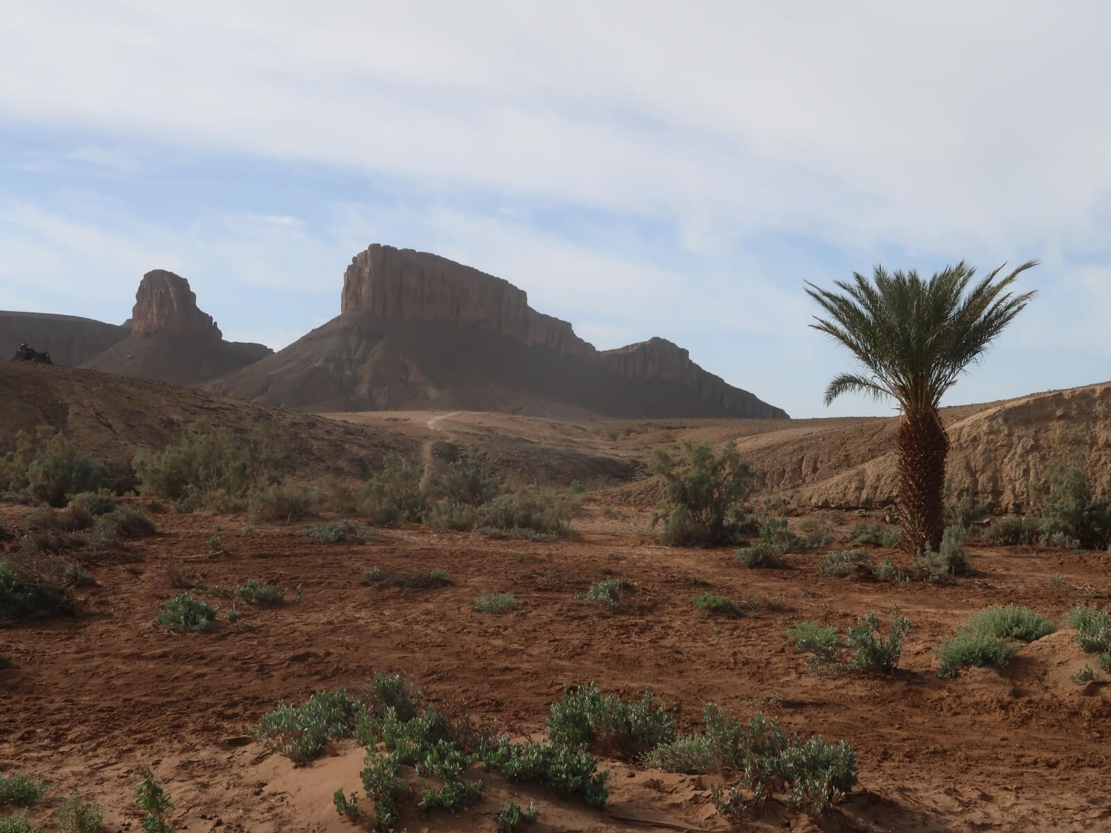 Jbel Mdouer Kbir rising above the rocky desert landscape of southern Morocco