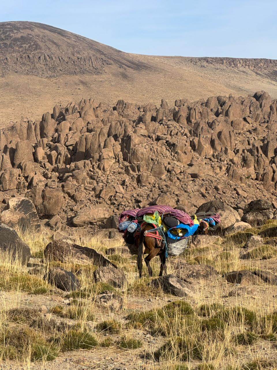 Mountain trail entering the Siroua Massif in southern Morocco