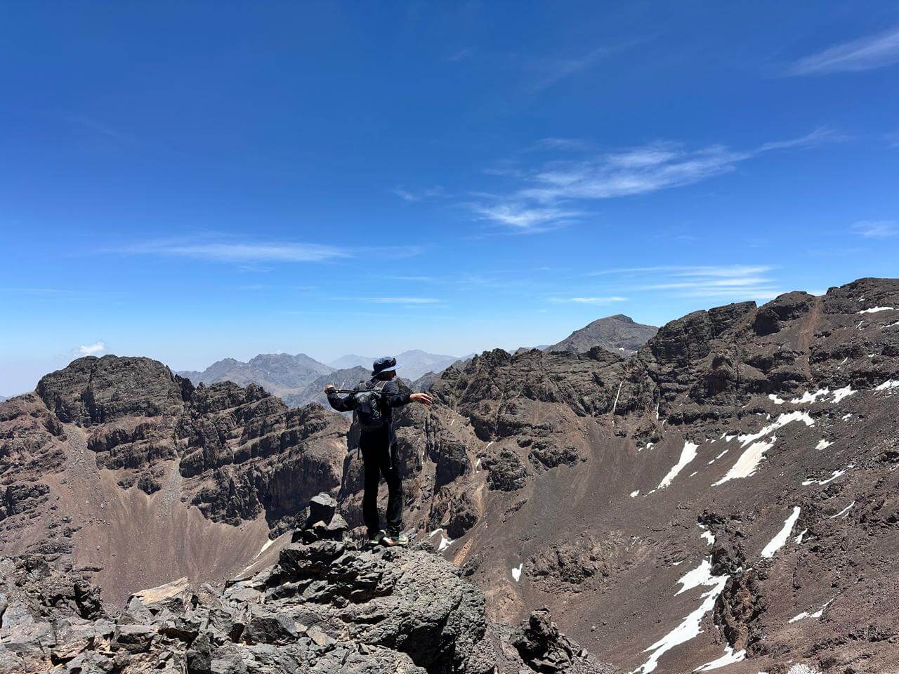 Bouignoussen summit at 4,002 metres in Morocco's High Atlas Mountains