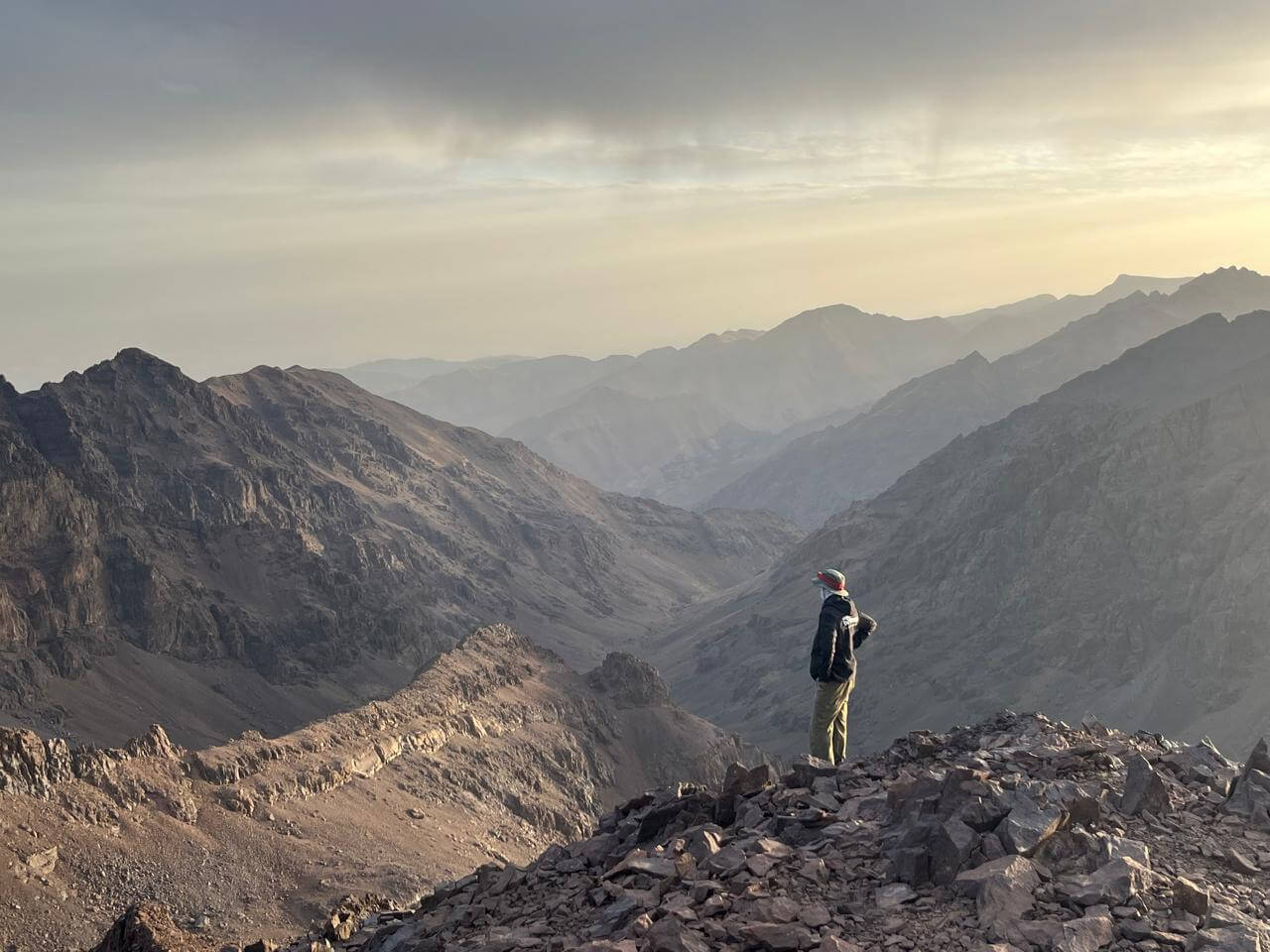 Ras Ouanoukrim summit at 4,083 metres in the High Atlas Mountains