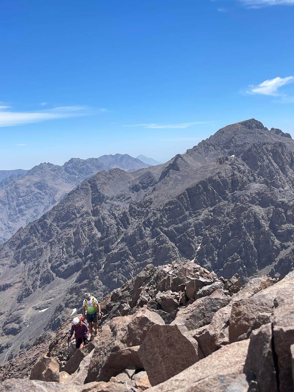 Mount Toubkal summit at 4,167 metres during the Atlas Challenge expedition