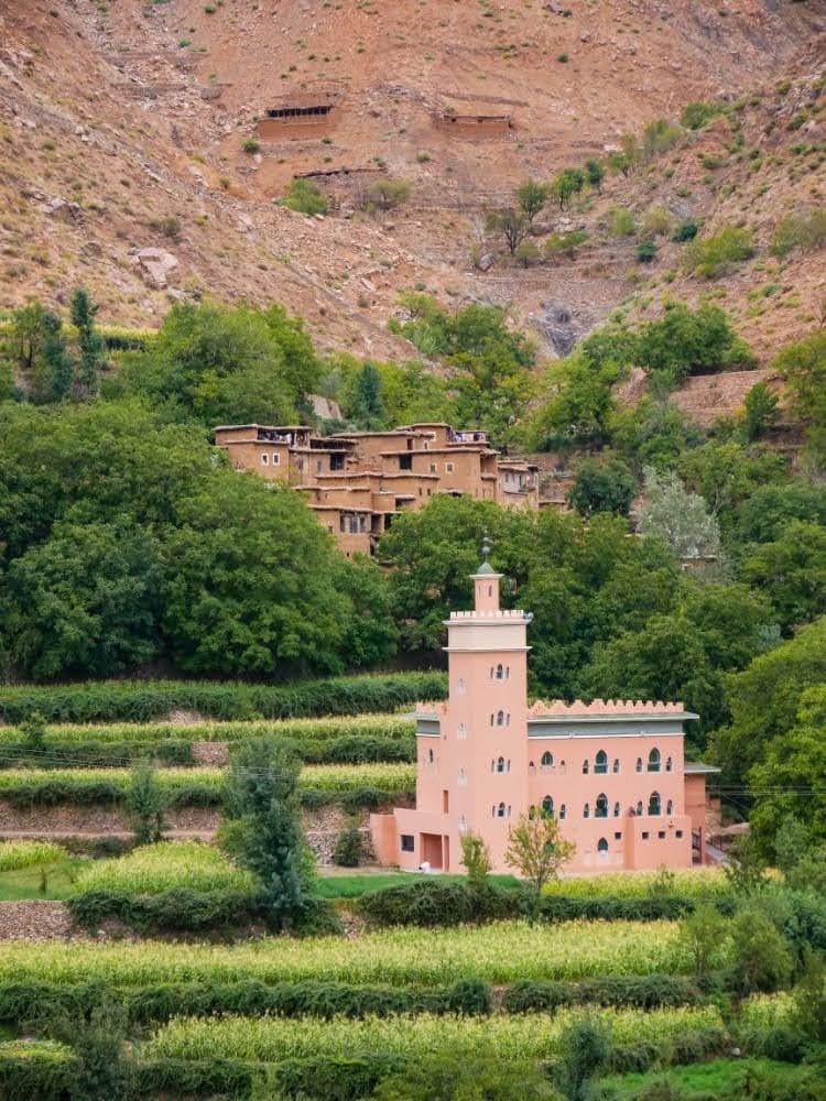 Amsouzert village in the High Atlas Mountains during the Toubkal Circuit Trek in Morocco