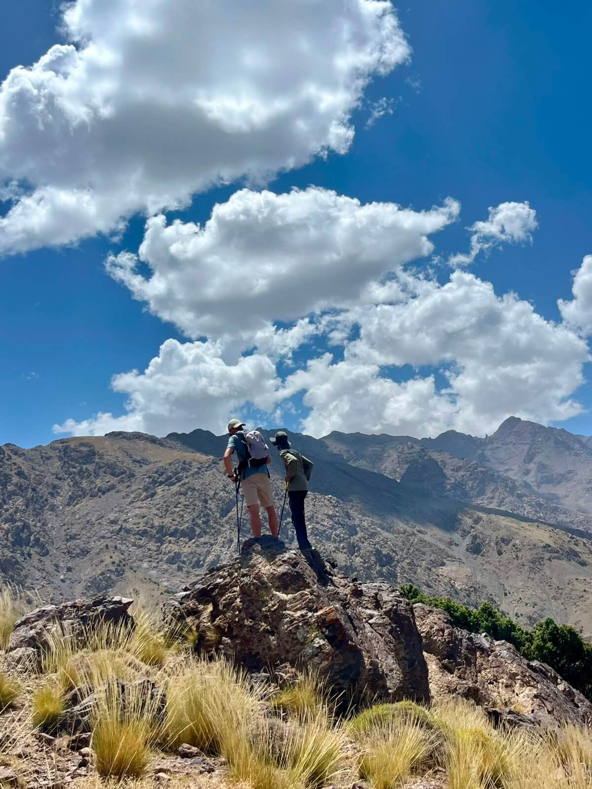 Tizi n'Mzik mountain pass above the Azzaden Valley during a Toubkal Round Trek in Morocco's High Atlas Mountains